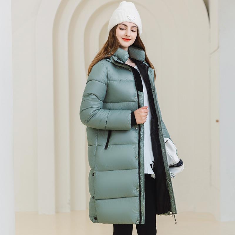 Women's Black Overcoats Winter Hooded Warm Down Cotton Jackets Women's Clothing Long Parkas Thick Waterproof Coat
