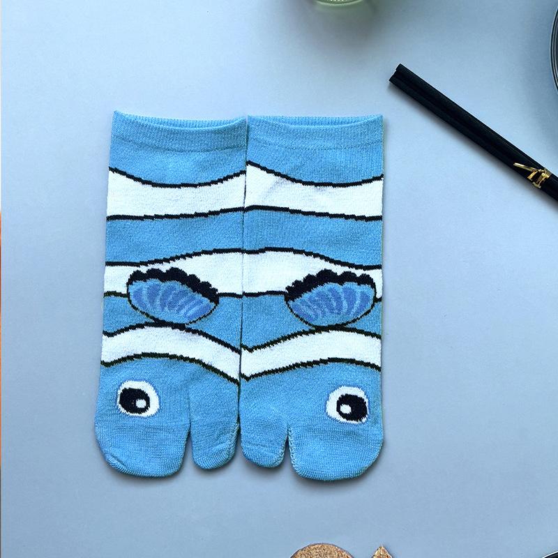 Cartoon Cute Creative Split Toed Clownfish Mid Socks Weat Anti Odor Breathable Soft Socks Ankle Foot Cover Accessories Gift