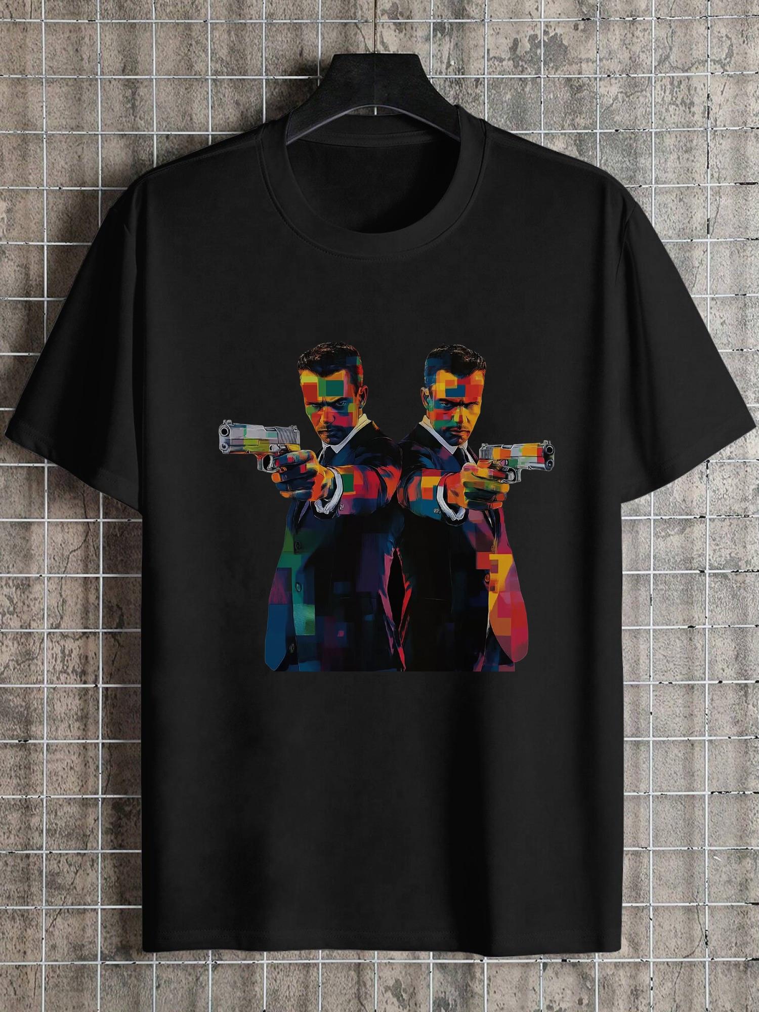 colorful abstract graphic mens T-shirt M