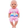 Doll Clothes Pink Skirt Flamingo Bkini,Bunny Hairpin,Shoes For 18Inch American Toy&43cm Baby Doll Accessories Birthday Gift