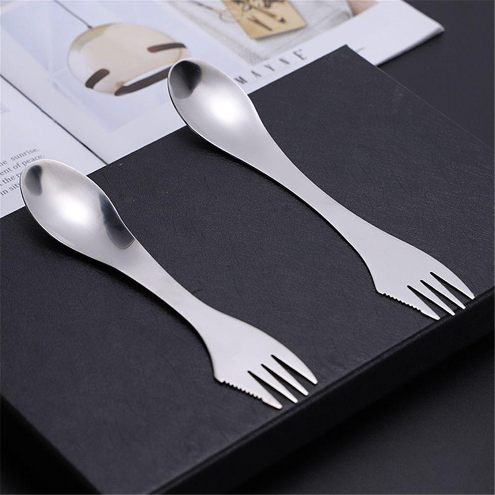 

Camping Tableware Kitchen Spoon 3 in 1 Stainless Steel Fork