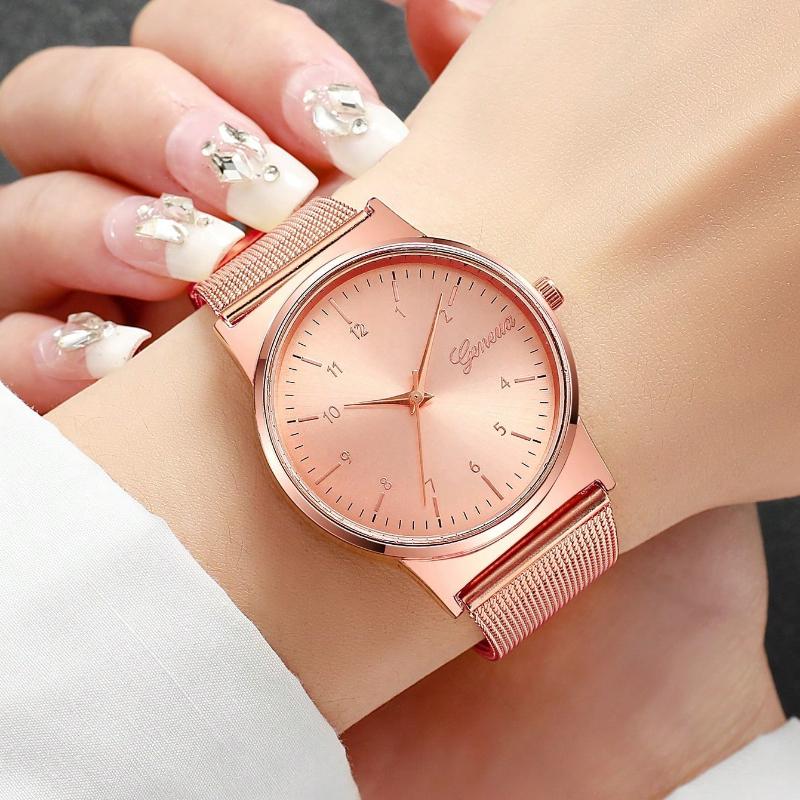 Mesh Strap Round Pointer Quartz Watch As A Gift For Students Returning To School