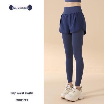 Leggings 2-en-1 WEZHO pour Femmes, Haute Élasticité, pour Yoga et Fitness