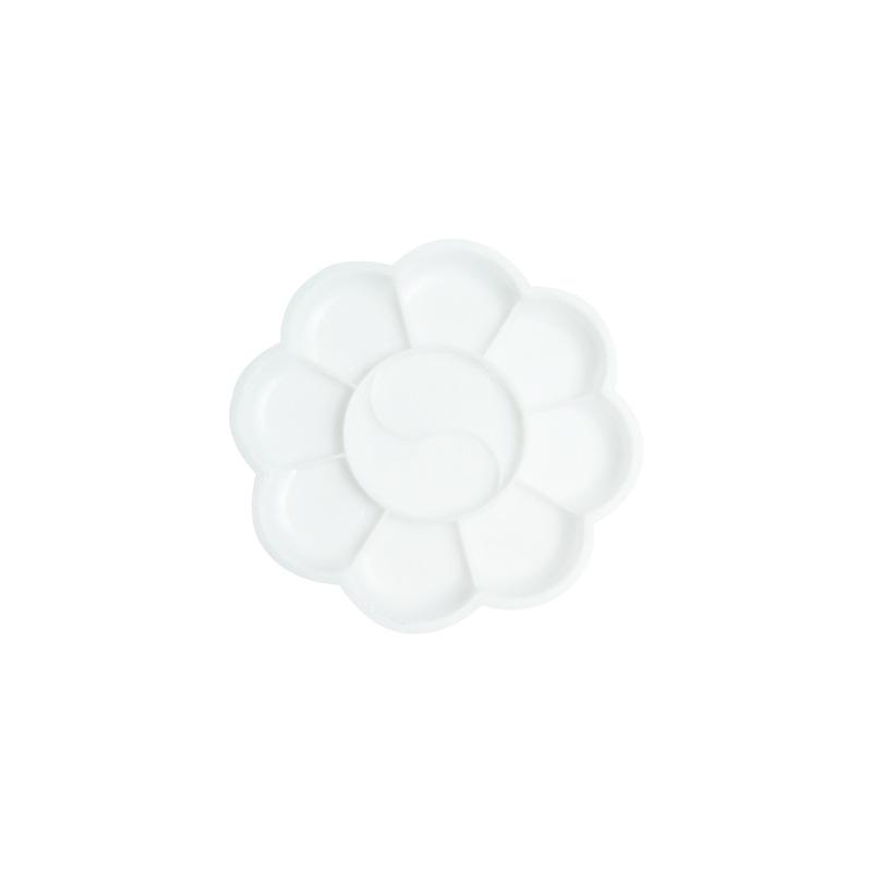 

Plastic Plum Blossom Acrylic Watercolor Palette - Round White белый