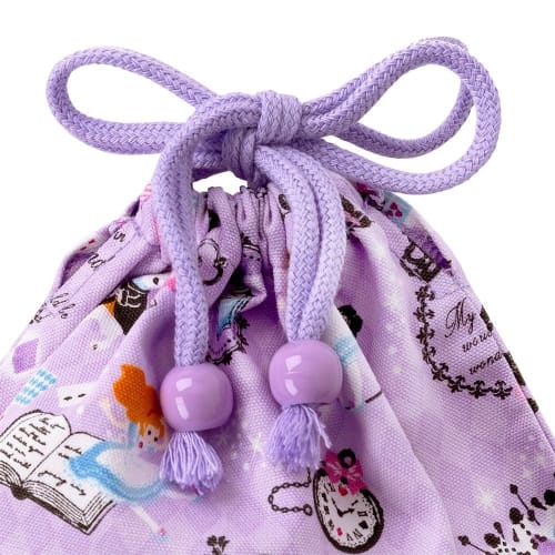 COLORFUL CANDY STYLE Girls' Drawstring Lunch Bag, Perfect for Middle and Elementary School Students, Stylish and Cute, Featuring Alice and the Wonderl