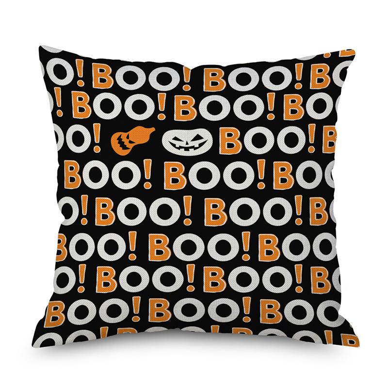 Halloween Linen Pillowcase Pumpkin Plaid Pillow Case for Bedroom Room Aesthetics Pillow Cover Luxury Designer Cushion Cover