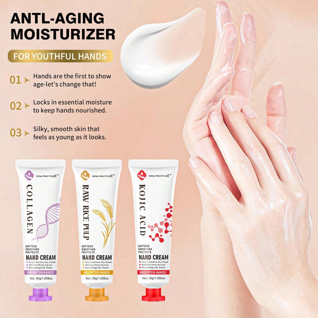 1/2pcs Nourishing And Moisturizing Hand Cream, Anti-Wrinkle And Whitening Hand Cream, Kojic Acid/Col
