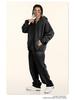 BE Winter 2025 Men's American Trend Plus Velvet Hooded Sweatshirt & Straight Casual Pants Two-Piece Set