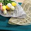 European Style Heat Insulation Table Mat Anti-Slip PVC Bronzing Placemat Hollow Round Coffee Coaster Universal