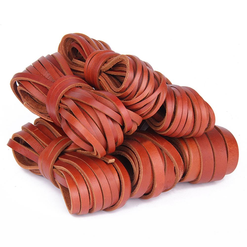 

3Mm Thick Cowhide Rope, First Layer Genuine Leather Flat Rope, Original Color Diy Handmade Leather Material, Bracelet Jewelry Accessories 5M 3mm wide and 3mm thick 1m (9g)