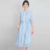 Women's Printed Mulberry Silk Shirt Dress