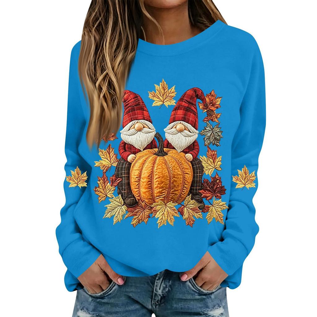 Women's Halloween Print Long Sleeve Neck Casual Top