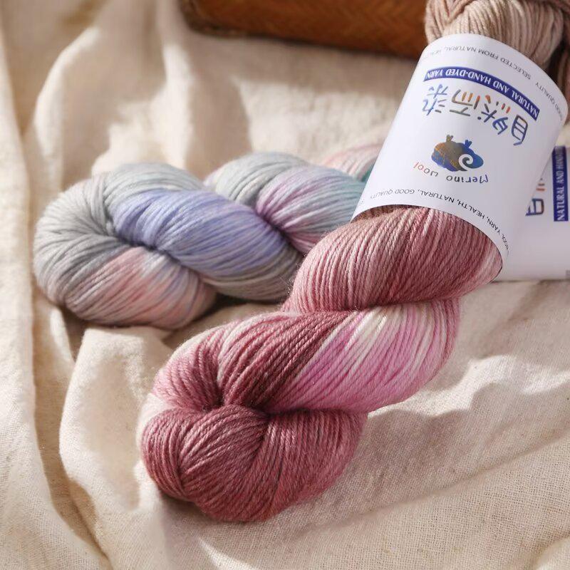 Soft, Skin-Friendly Medium-Thick Hand-Dyed Wool Yarn for DIY Knitting Projects - Perfect for Scarves and Coats