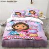 Gabby's Dollhouse 3D Bedding Set Cartoon Duvet Cover Pillowcases Quilt Cover For Girls Home Decor Gift Twin King Queen Polyester