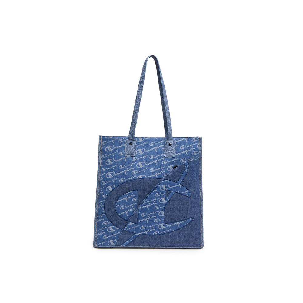 Champion Vintage Logo Tote Bag Unisex Tote Bag Light-Blue-Denim Dark-Blue-Denim U5BACPU41 Dark Blue Denim