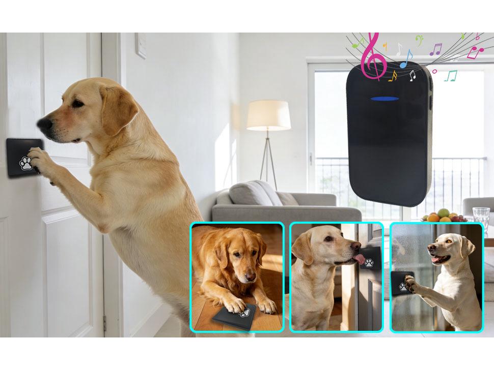 Pet Doorbell: Adjustable Volume, Easy Install, Rainproof, Suitable for Small & Large Pets.