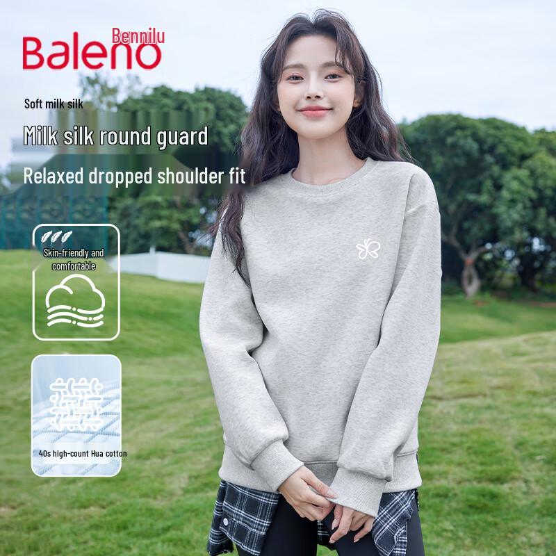 Baleno Damen Milchseide Weiches Slim Fit Langarm Rundhals Sweatshirt