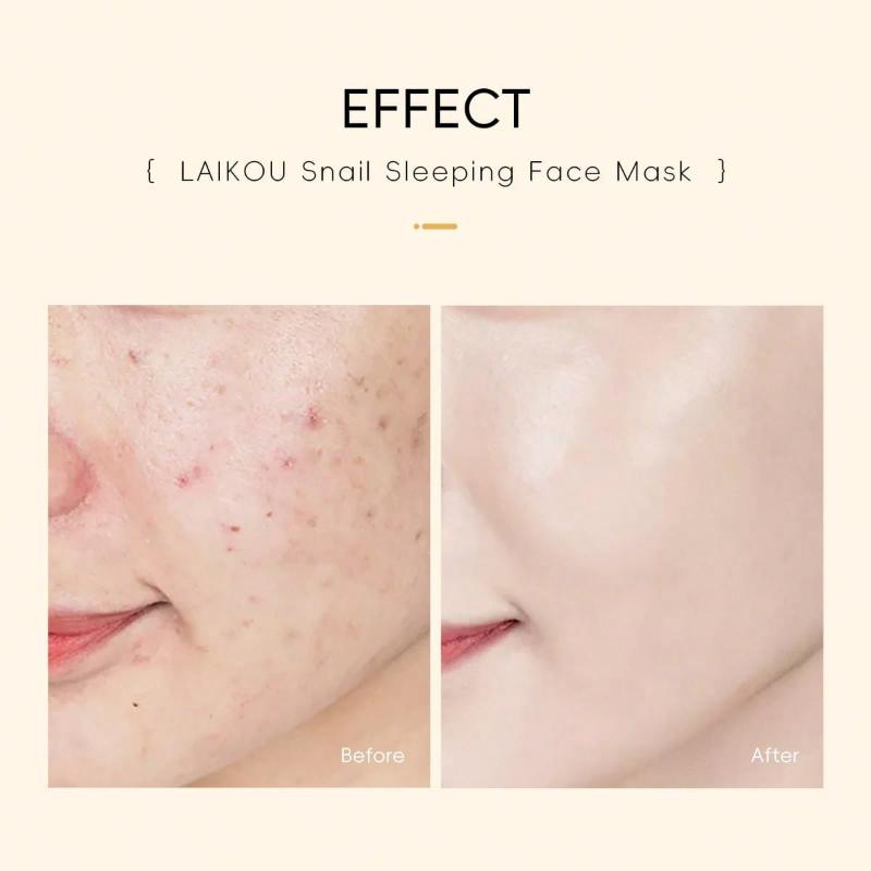Snail Sleeping Mask Sheet Hydrating Collagen Overnight Repair Anti-Aging Brightening Skin Care Treatment