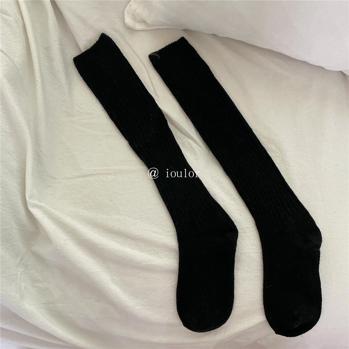 

IOULOR Women s Wool Knee-High Socks - Coffee Color, Thick and Double Needle Pile, Japanese Style for Autumn & Winter. One Size