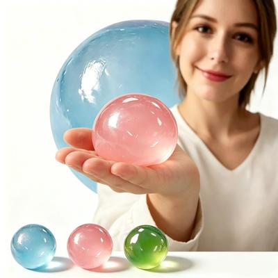 Handmade Coconut Oil Squishy Ball Slow Rising Fidget Clear Jelly Sensory Toy Soft Stress Relief for Adults Daily Relax