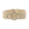 Unisex Round Ring PU Leather Choker, Harajuku Punk Adjustable Neck Collar