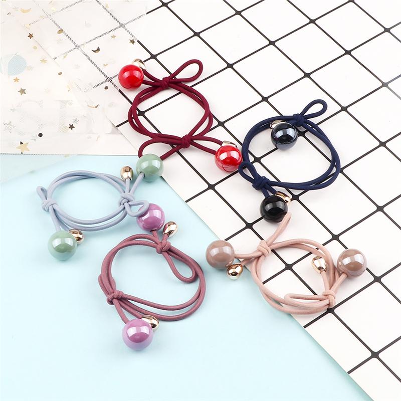 Bowknot Ball Pendant Hair Band Korean Fashion Headband Women Girls Hair Rope High Elastic Simple Scrunchie Hair Accessories Gift