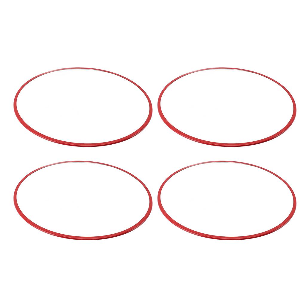 4PCS 16 Inch Wheel Rim Protector Anti Scratch Self Adhesive Aluminum Alloy Metal Wheel Edges Trim Protector Ring Red