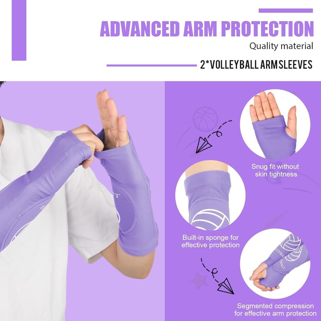 2 Pcs Volleyball Arm Sleeves Forearm Sleeves Volleyball Arm Pads for Boys Girls Teen Youth Wrist Guard