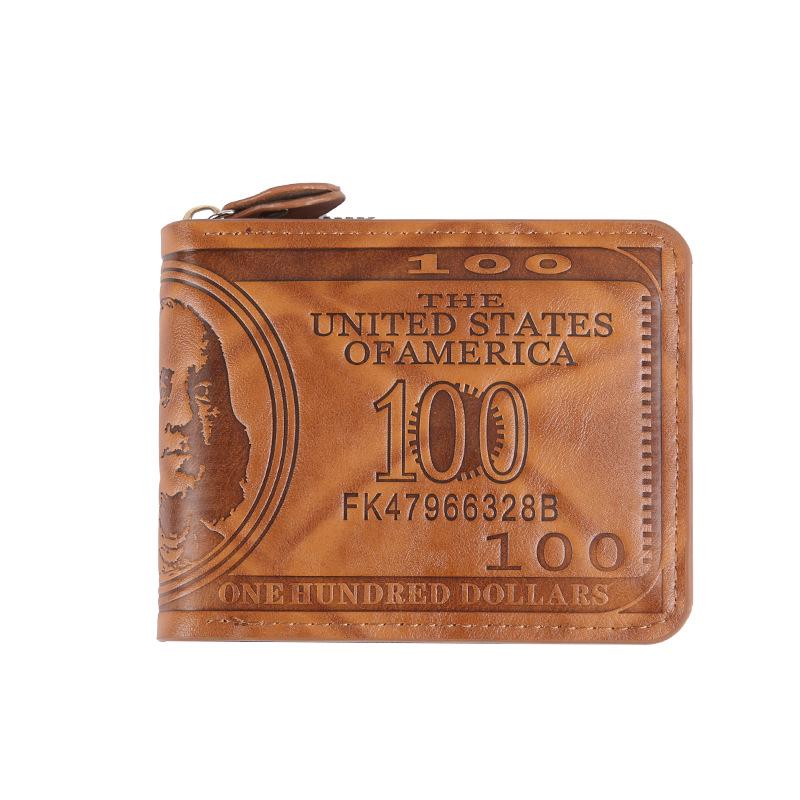 Men's Retro Zippered PU Wallet with Coin Pocket