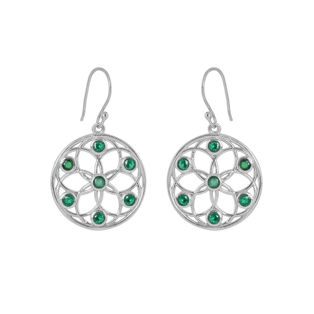 Green Zircon Pendant Earring Set, 925 Sterling Silver Handmade Jewelry, Silver Women Jewelry, Gift For Her An0446-384
