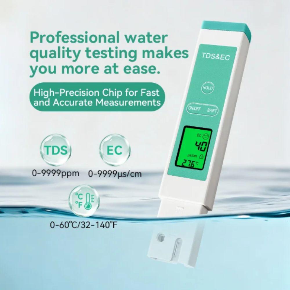 LCD Display Digital Water Quality Tester Backlight Display Temperature Meter EC Meter  Aquarium