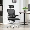 Swivel Office Chair with Adjustable Headrest and Height, Flip-Up Armrests and Tilt, Black