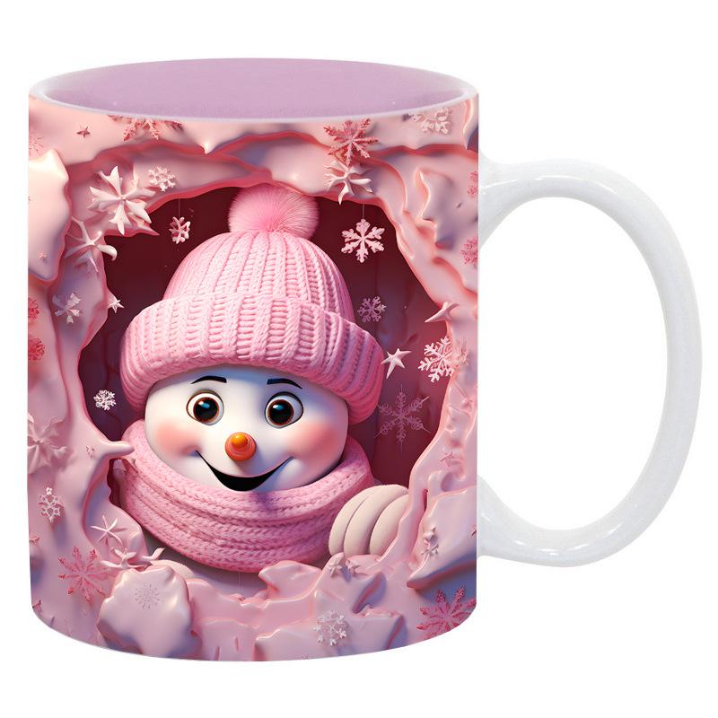 Christmas Christmas Ceramic Coffee Mark Cup Tree Christmas Tree Old Man Santa Cat Cat Snow