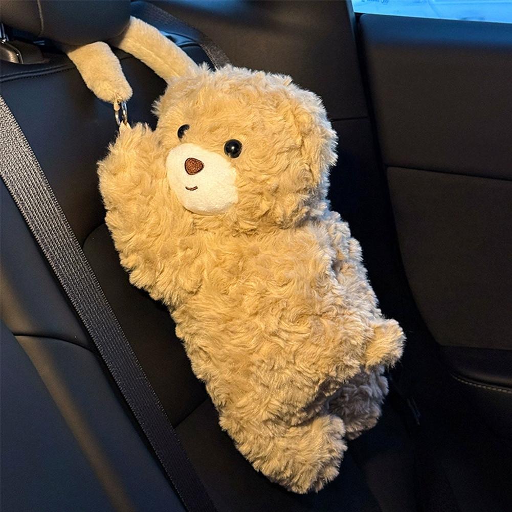 Universal Car Tissue Hanger Doll Cute Creative Hanging Tissue Holder Plush Vehicle Tissue Case Paper Box For Car Seat