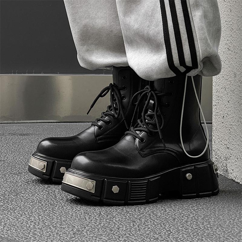 Casual Men's Boots Autumn and Winter Trendy Thick Bottom Styles Party Daily Outdoor Warm Quality Leather Shoes 38-46