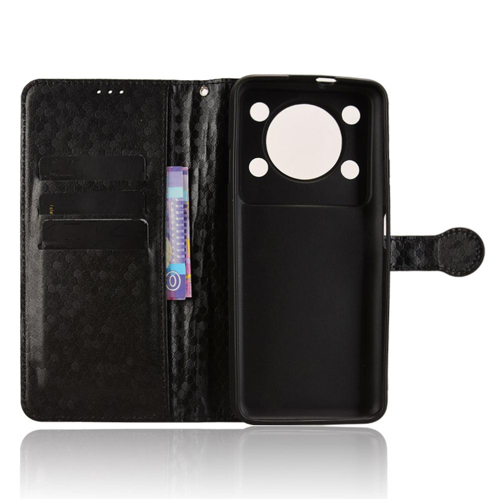 Pro Oukitel C60 Pro/C60 Peněženkové pouzdro Vzor teček Ražba PU kůže Kryt na telefon s poutkem na zápěstí