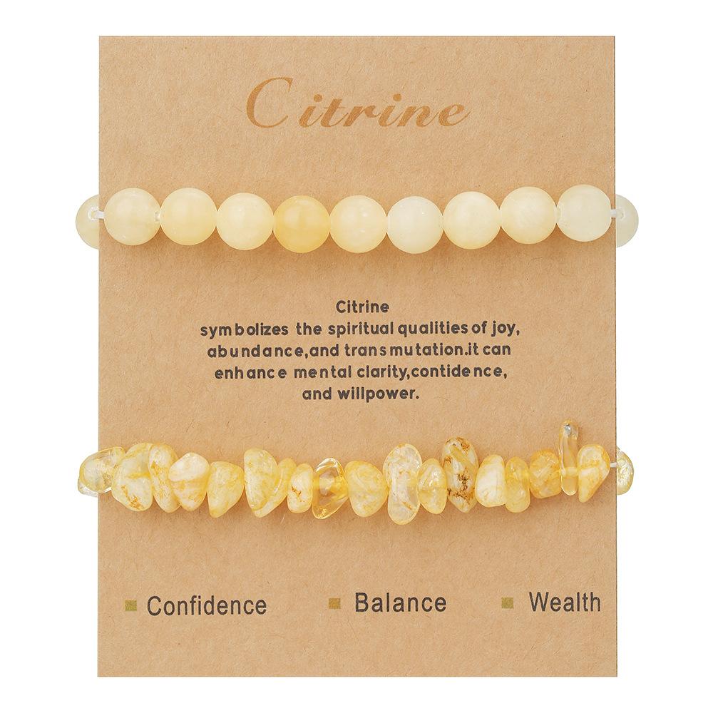 Popular natural stone beaded bracelet, European and American color high-end irregular crystal gravel bracelet.