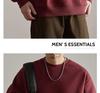 Men's American Style Heavyweight Crewneck Sweatshirt - New Autumn Arrival, Trendy, Loose, Solid Color, Versatile Casual Base Layer.