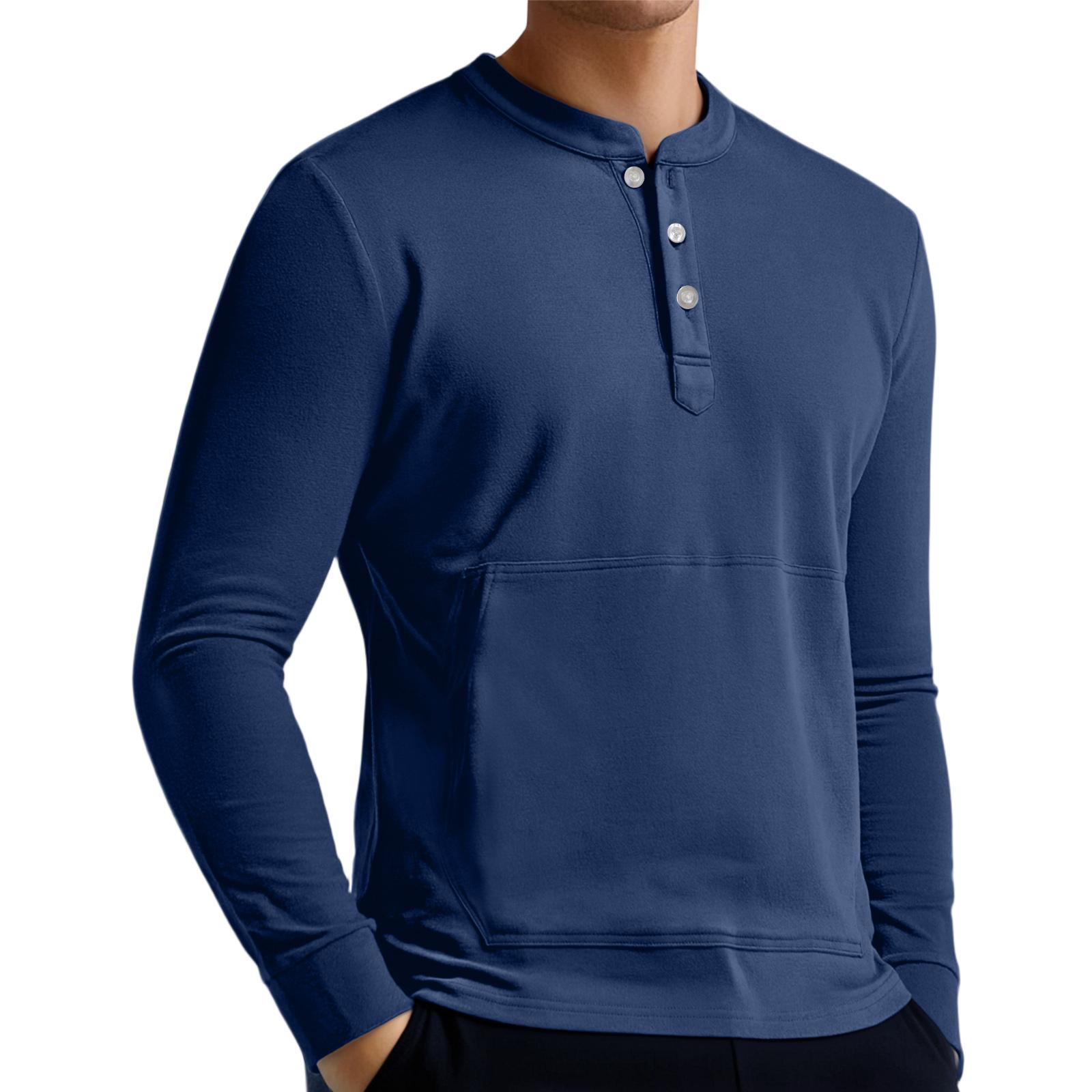 

Мужской повседневный свитшот на пуговицах, однотонная рубашка с длинным рукавом, пуловер L