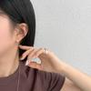 NOLL Teardrop Slim One-Touch Ring Silver 925 Earrings