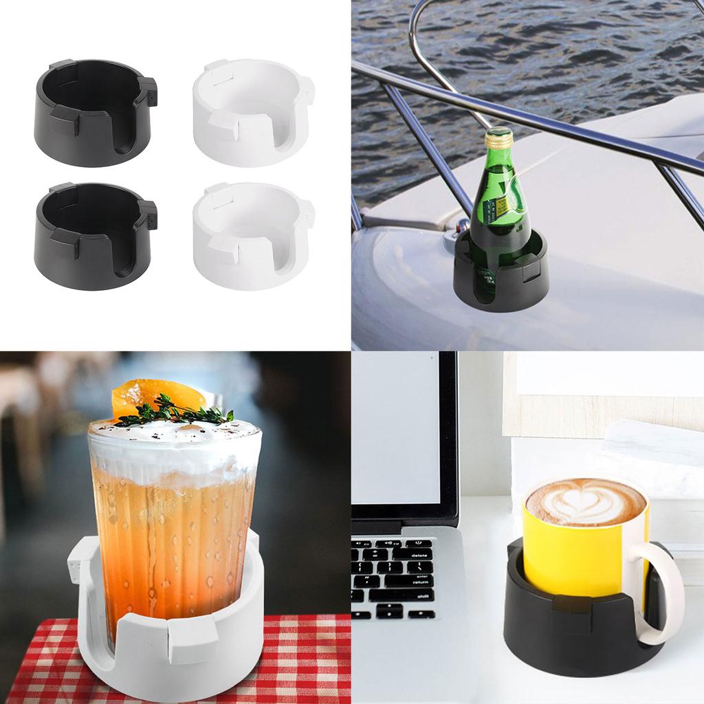 Pack of 2 Fixed Cup Rack Versatile Drink Coaster Cup Carriers Plastic Material Cup Holder for Desks Boats and More