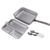 Retro Aluminium Camping-Lebensmittelbehälterbox mit Wärmespeicherfunktion, ideal zum Wandern und Reisen, geräumiges Fach