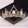 Corona Nuziale Accessori per Capelli Matrimonio d'Oro Strass di Cristallo Tiara e Corone da Sposa Accessorio per Capelli Diadema Ornamento per Capelli