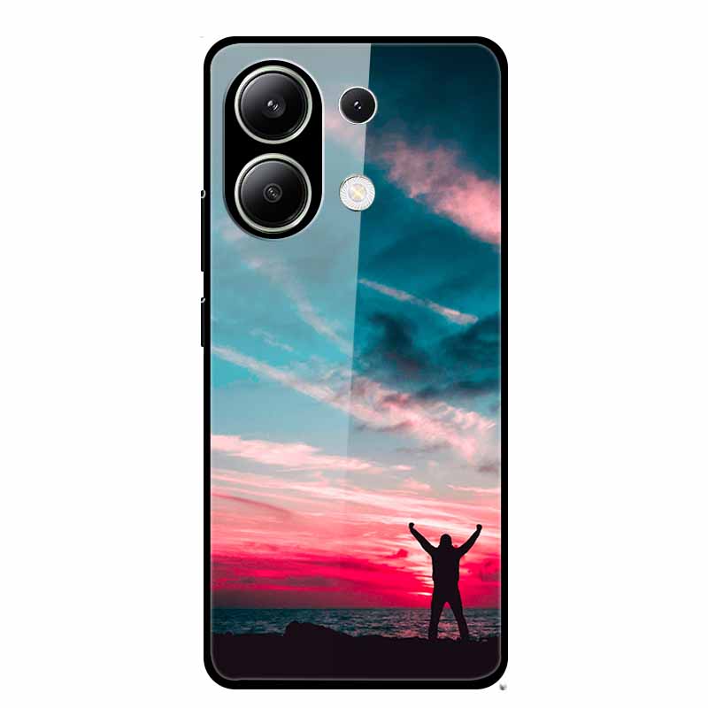 For Xiaomi Redmi Note 13 Pro 4G 6.67"Tempered Glass Cases Silicone Bumper Hard Back Covers for Redmi Note13 4G 6.67" Phone Cases