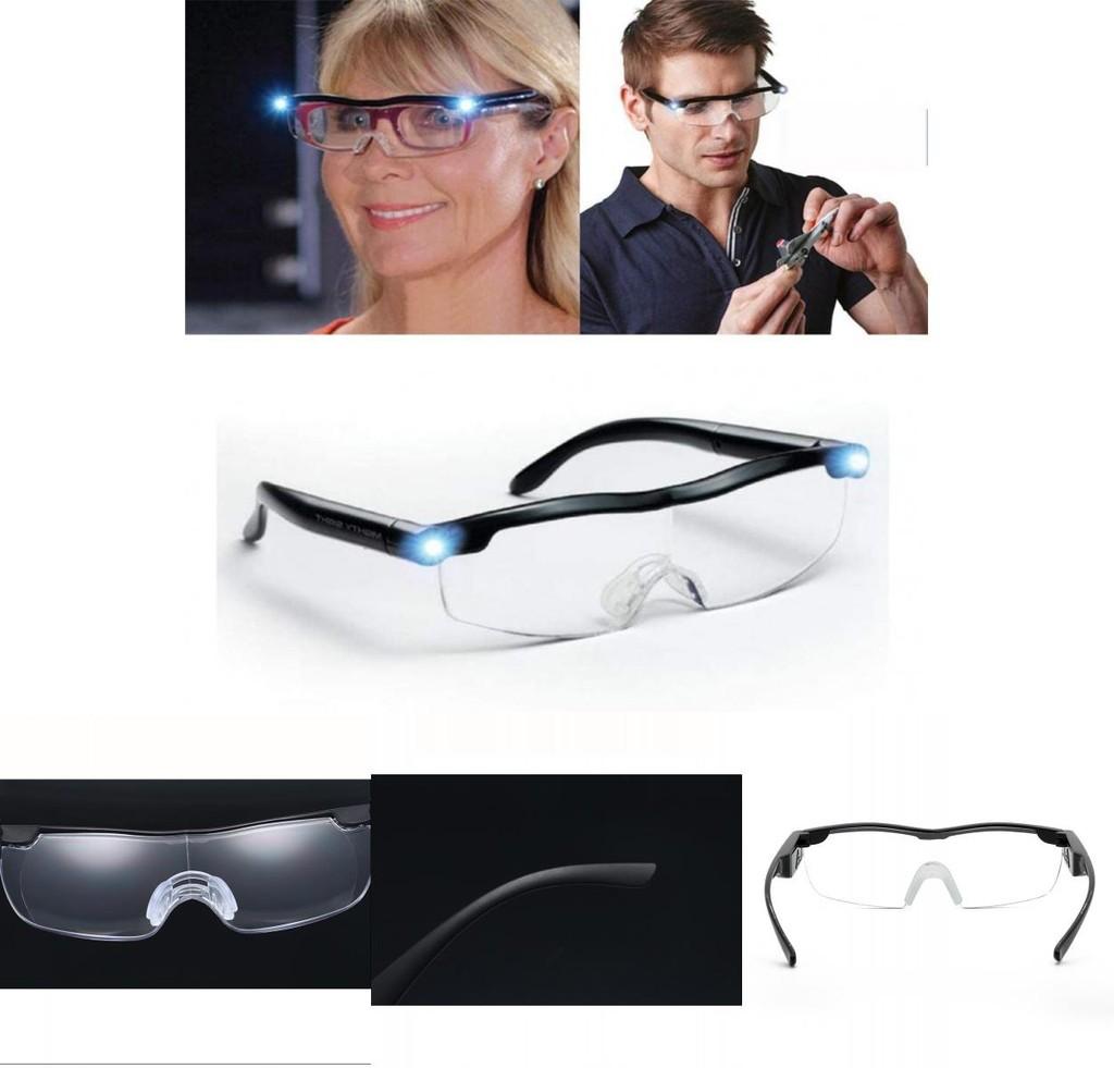 Occhiali Lenti d'Ingrandimento Leggeri 160% Con Lente Anti-blu e Luce LED Per Lettura e Hobby
