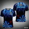 Men's T-shirt, Fashion Customized Dart Club Name T-shirt 3D Fun Printed Sports Equipment Short Sleeved Breathable Casual T-shirt