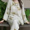 Chinese Plus Size Style 7xl Ultrathin Disc Buckle Hanfu Pajamas Womens Spring Home Service Suit