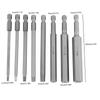 Hilitand Hex Bit 100mm Total Shank with Set Set, Length, 6.35mm Diameter, Magnets, 2.5/3/4/5/6/8/10/12mm Bits, 8-Piece