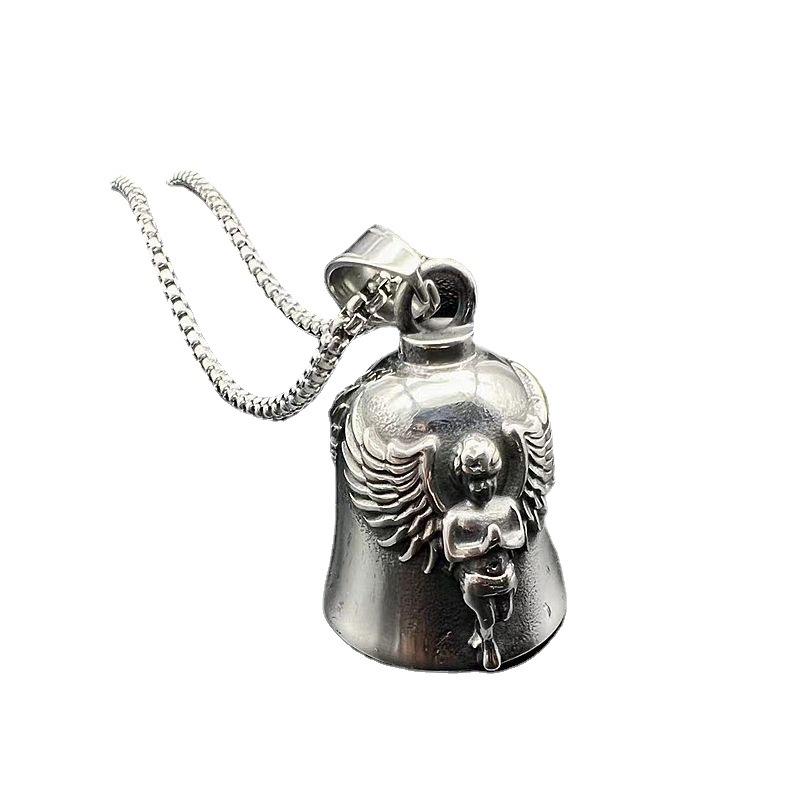 Custom LOGO Color Lady Rider Gremlin Bell Punk Motorcycle Stainless Steel Good Luck Biker Bell Guarding Best Gifts for Him Her