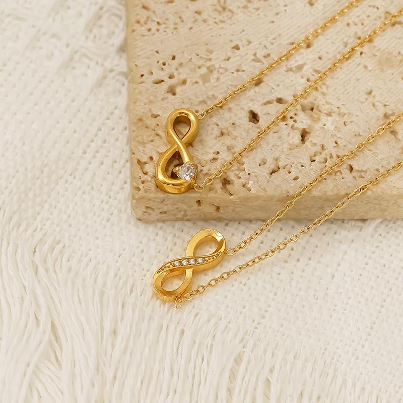 Elegant And Sweet Literary Diamond-Encrusted Digital Titanium Steel Clavicle Chain Personalized Stainless Steel Necklace